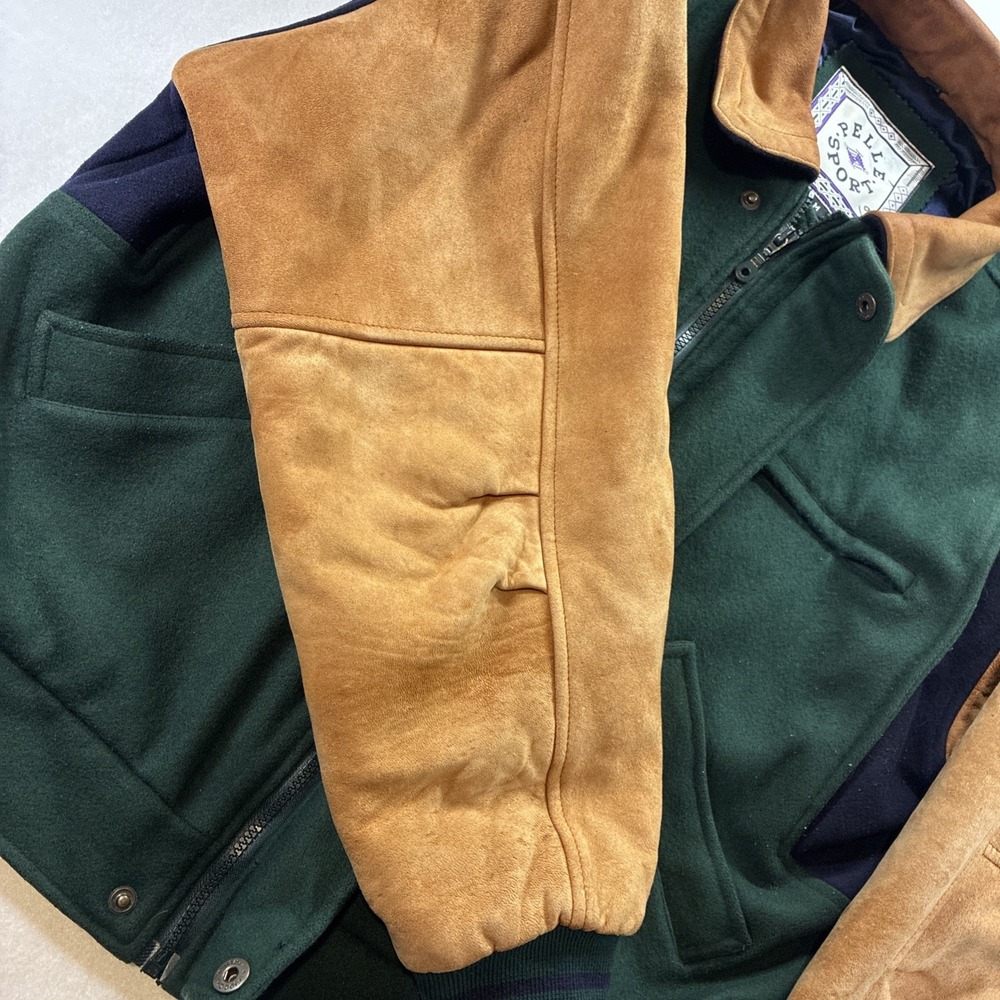 VTG Varsity Bomber Letterman Jacket Leather Wool Mens M Pelle Sports Coat Blank - Picture 4 of 16